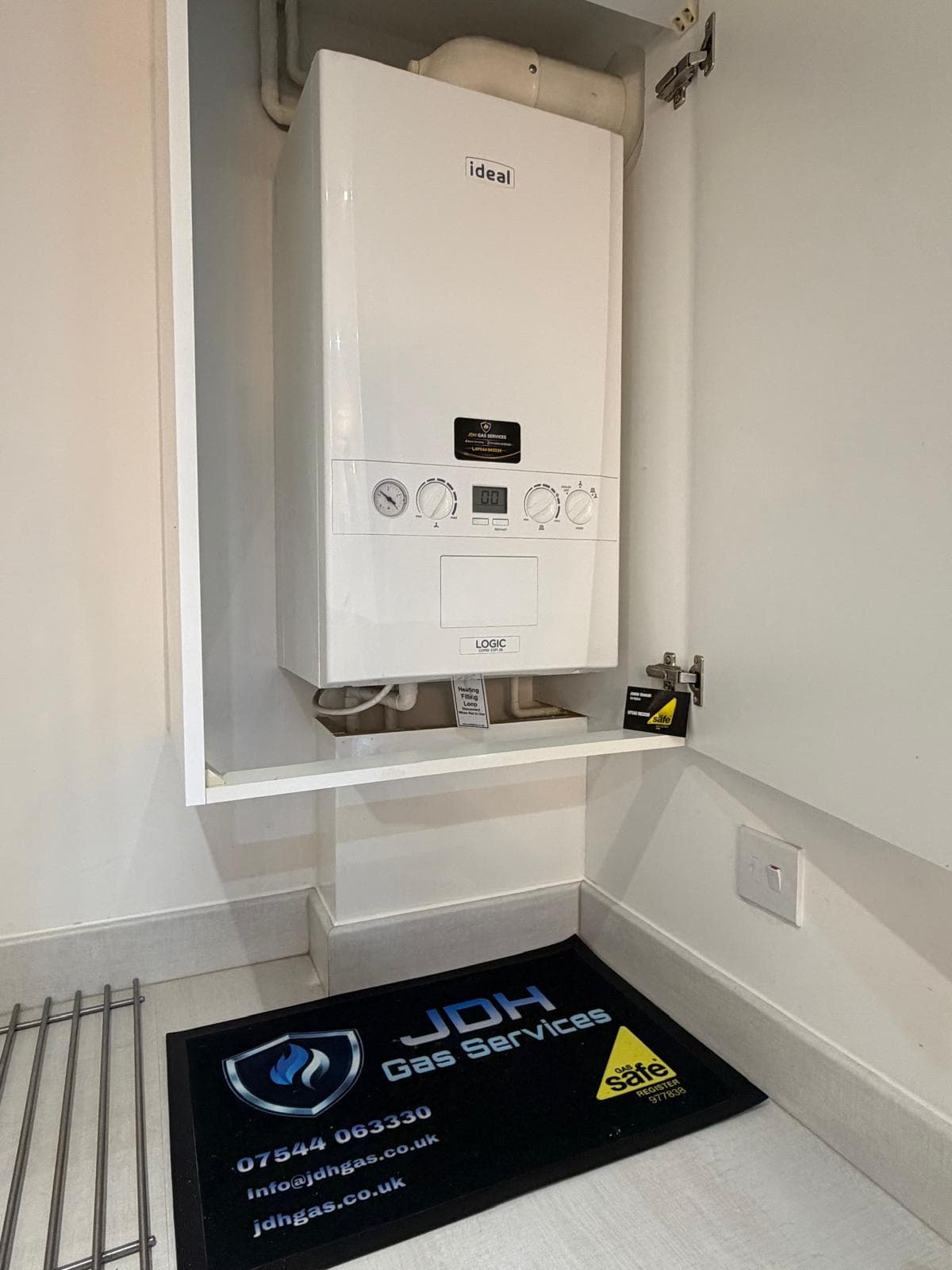 A new boiler freshly installed by JDH Gas in Burgess Hill