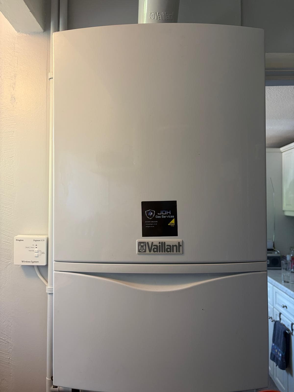 A newly installed Vaillant boiler